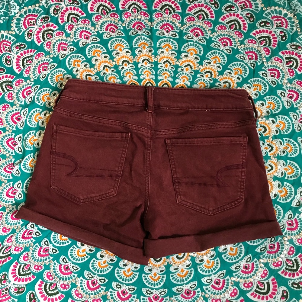 Maroon American Eagle twill midi shorts size 6